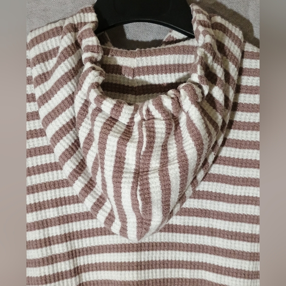 Hooded Top Hoodie Comfy Women's Kangaroo Pocket, Waffle Knit Size small - Picture 6 of 6